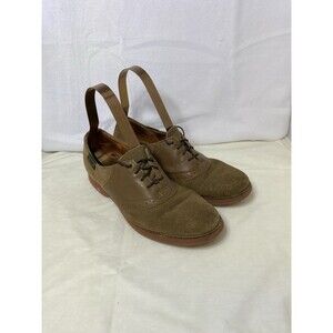 GH Bass Mens Saddle Oxford Size 8 Tan Camel Suede Leather Gum Sole Casual Shoe